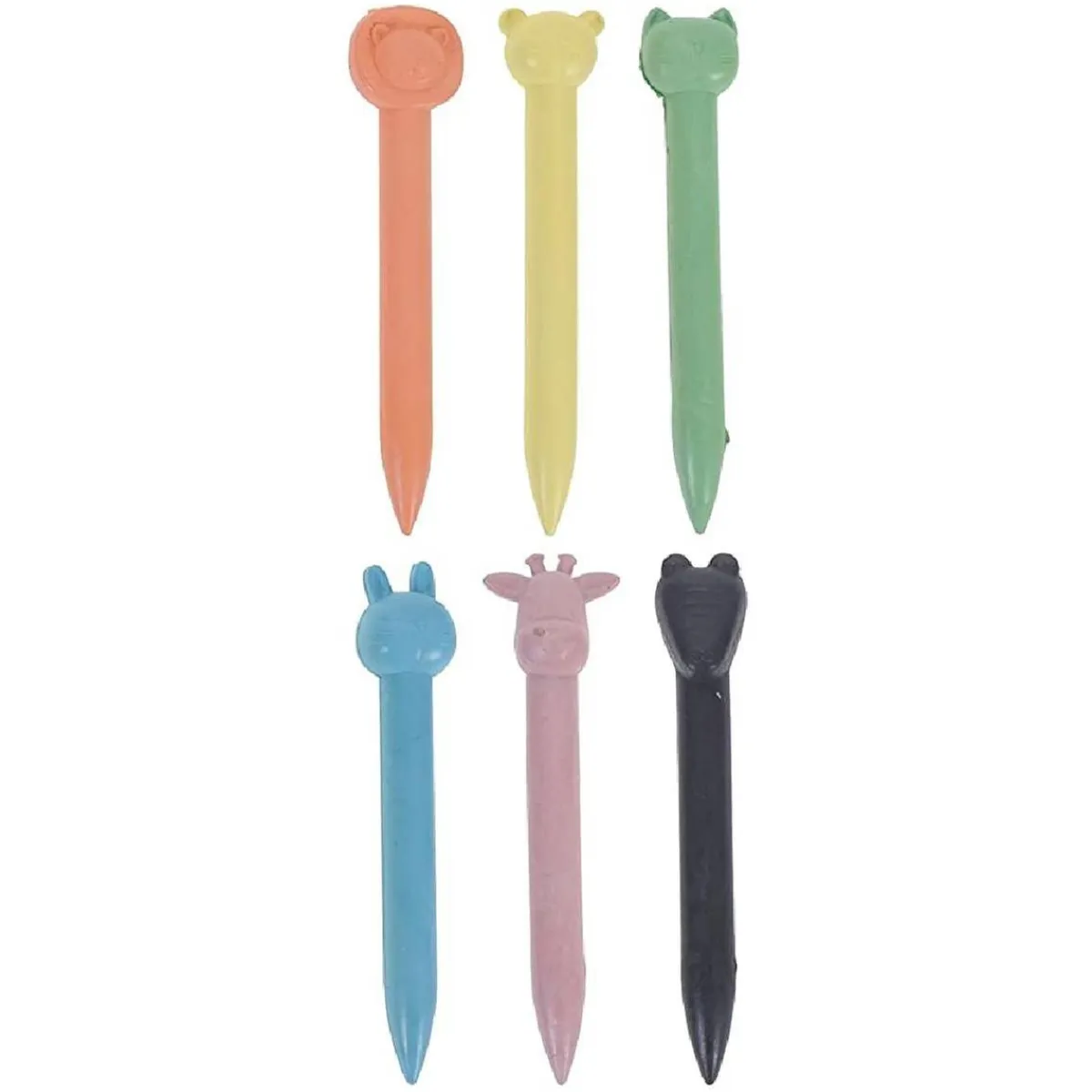 Hot 6 lápices de cera animales Material Escolar