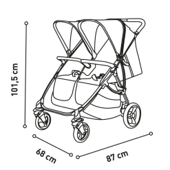- Silla de Paseo Gemelar Bro Gris Trío Y Accesorios·Trío Y Dúo Gemelares