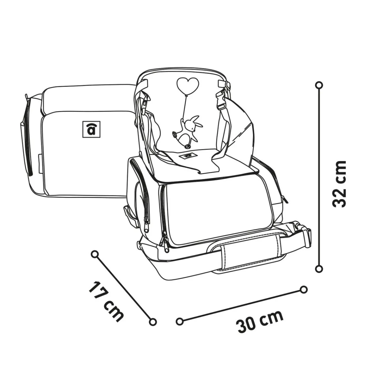 Clearance - Trona de viage-Bolso Hummus Estrellas Gris Tronas·Tronas Bebe