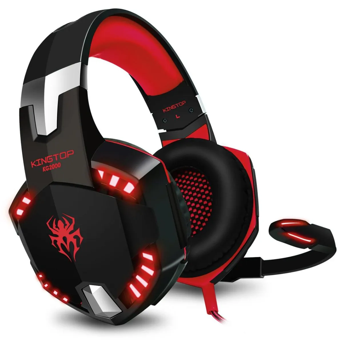 Auriculares Gaming con LED y control de volumen para consola PS4, XBOX y PC Rojo*KLACK EUROPE Discount
