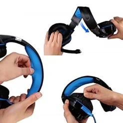 Hot Auriculares Gaming con LED y control de volumen para consola PS4, XBOX y PC Azul Electrónicos