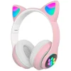 Outlet Auriculares orejas de gato bluetooth rosa Electrónicos