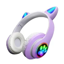 Auriculares orejas de gato bluetooth violeta*KLACK EUROPE Clearance