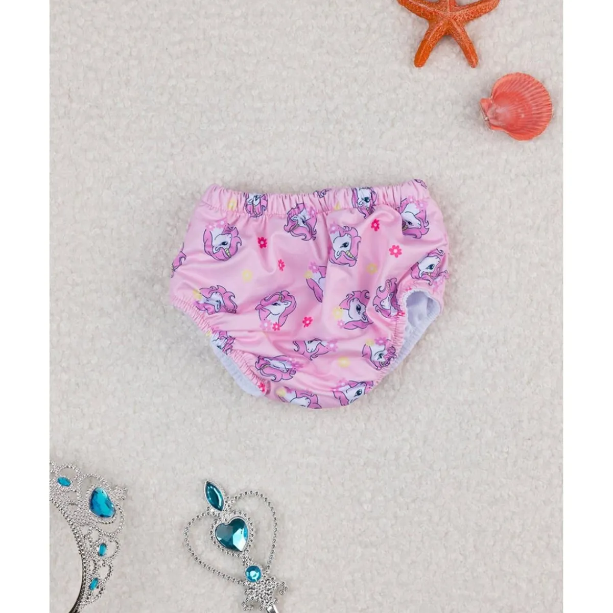 Bañador antifugas rosa con estampado de unicornios para niña*Prenatal New