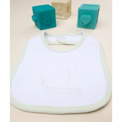 Babero niña blanco/verde*Prenatal Outlet