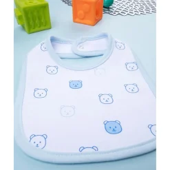 Babero niño blanco/azul con ositos*Prenatal Online