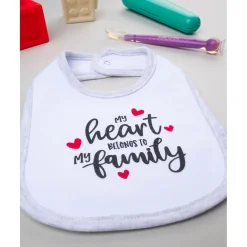 Clearance Babero Unisex Blanco y Gris 