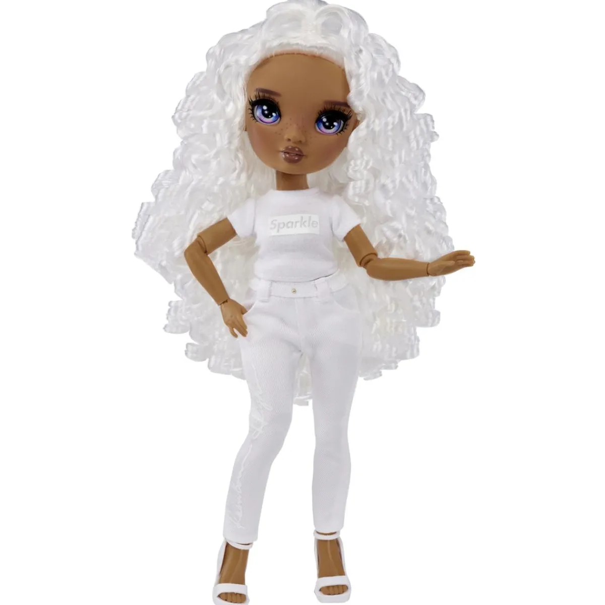 BABY born - Muñeca Fashion DIY colorear y crear - ojos morados, pelo rizado, top y zapatos extra, rotuladores arcoiris Muñecas