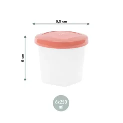 Outlet - 6 Recipientes Babybols 250 ml Preparación Comida Y Accesorios·Termos, Recipientes Y Contenedores
