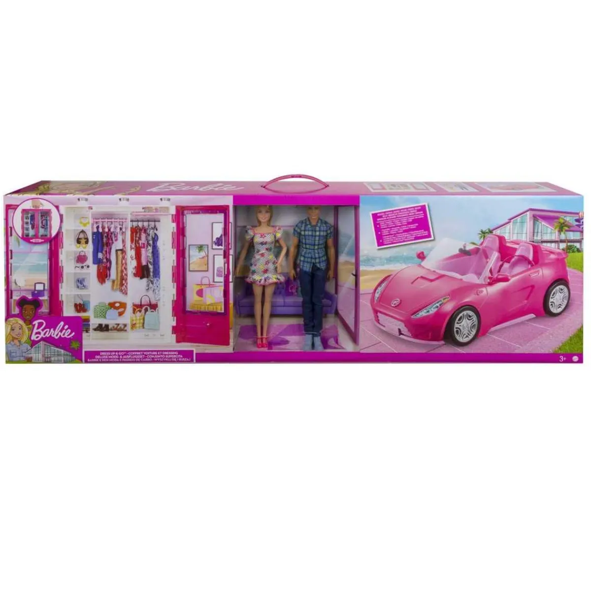 Discount - y Ken con vehículo y armario Muñecas