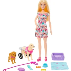Barbie - Muñeca Barbie con cachorros y accesorios de mascotas ㅤ*MATTEL New
