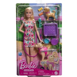 Barbie - Muñeca Barbie con cachorros y accesorios de mascotas ㅤ*MATTEL New