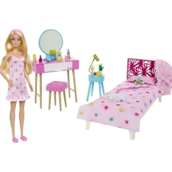 Barbie - Muñeca con dormitorio y accesorios incluidos ㅤ*MATTEL New