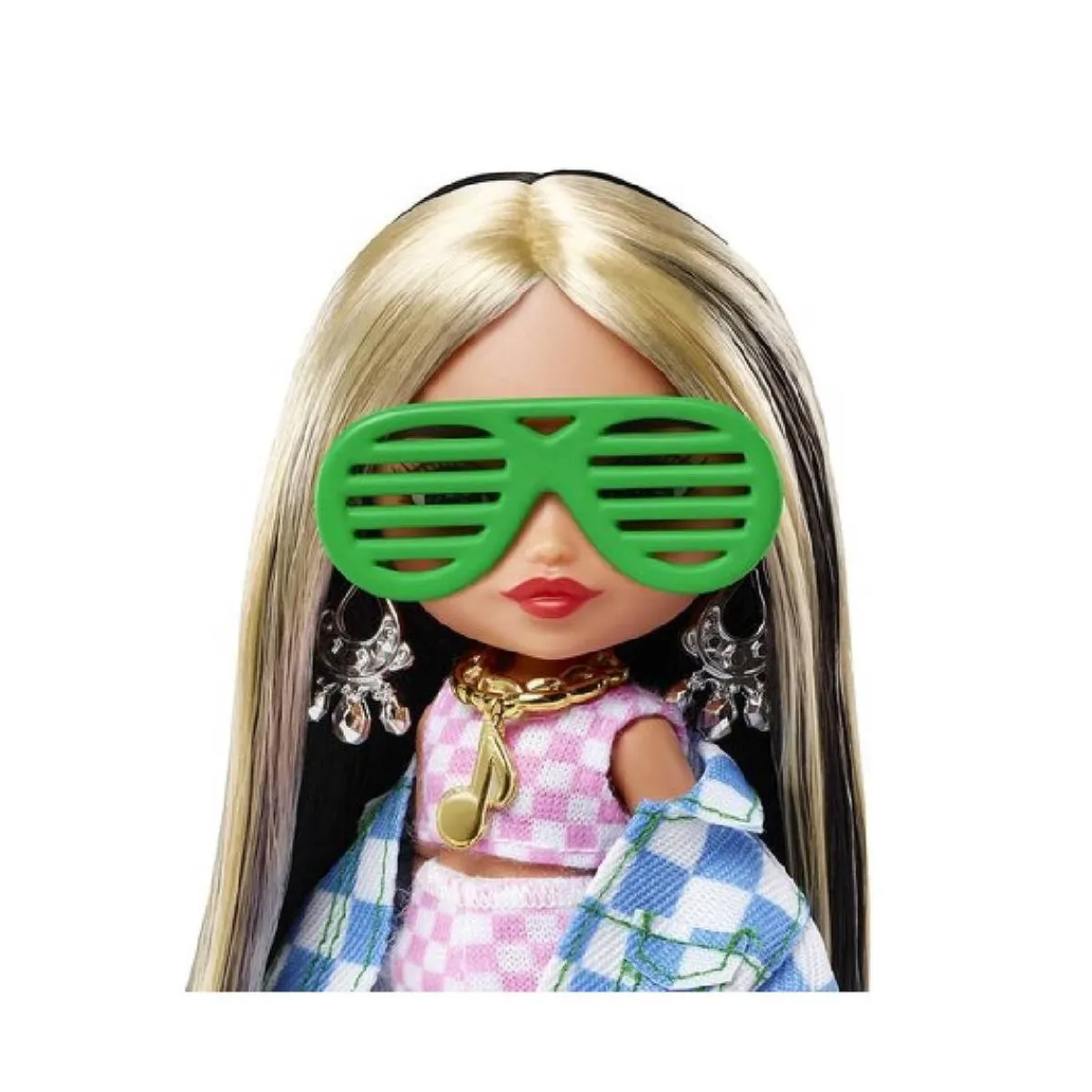 - Muñeca extra mini chaqueta de cuadros*BARBIE