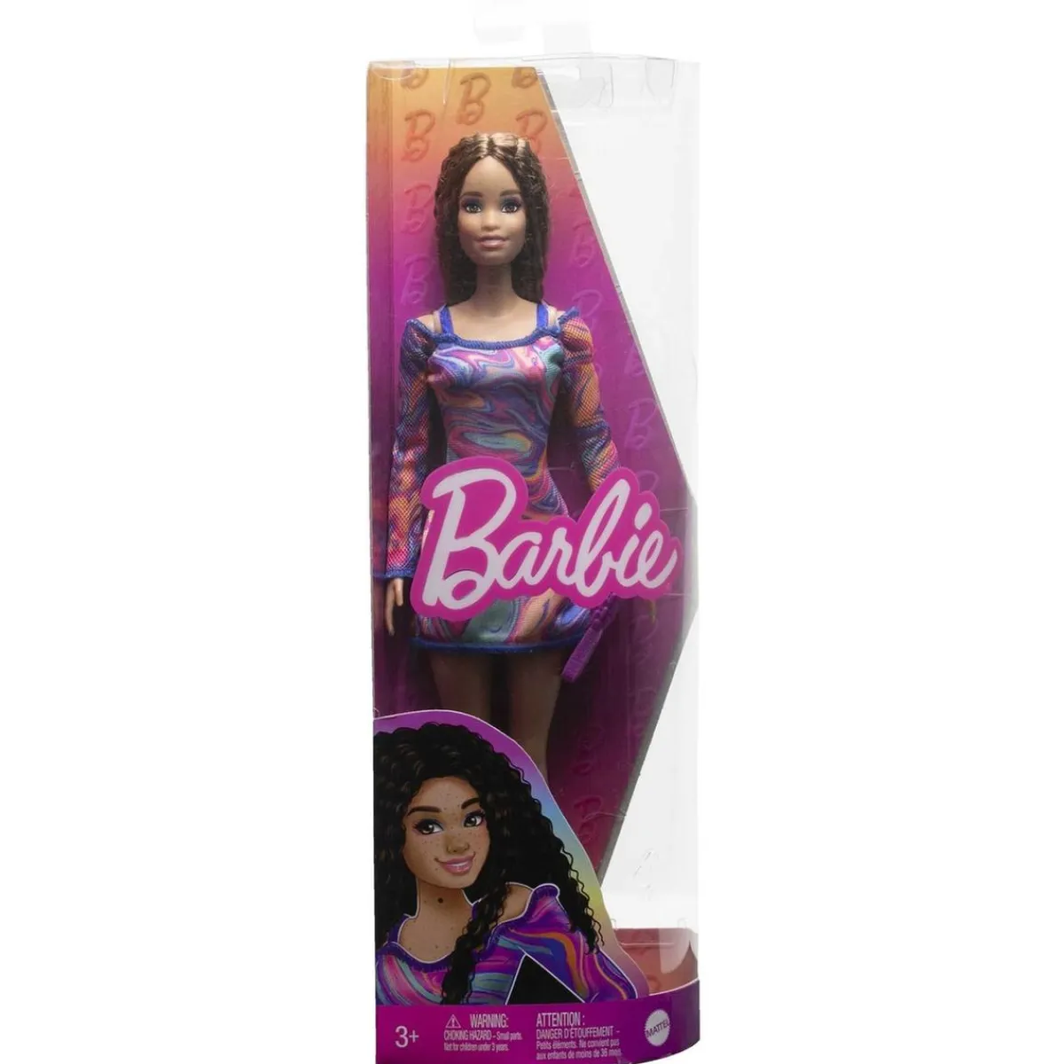 Barbie - Muñeca Fashionista con vestido estampado mármol y accesorios de moda ㅤ*MATTEL Sale