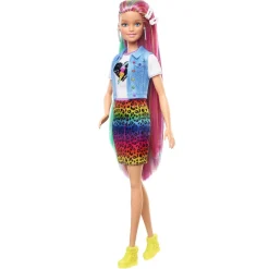 Outlet - Muñeca Pelo arcoíris y leopardo Muñecas