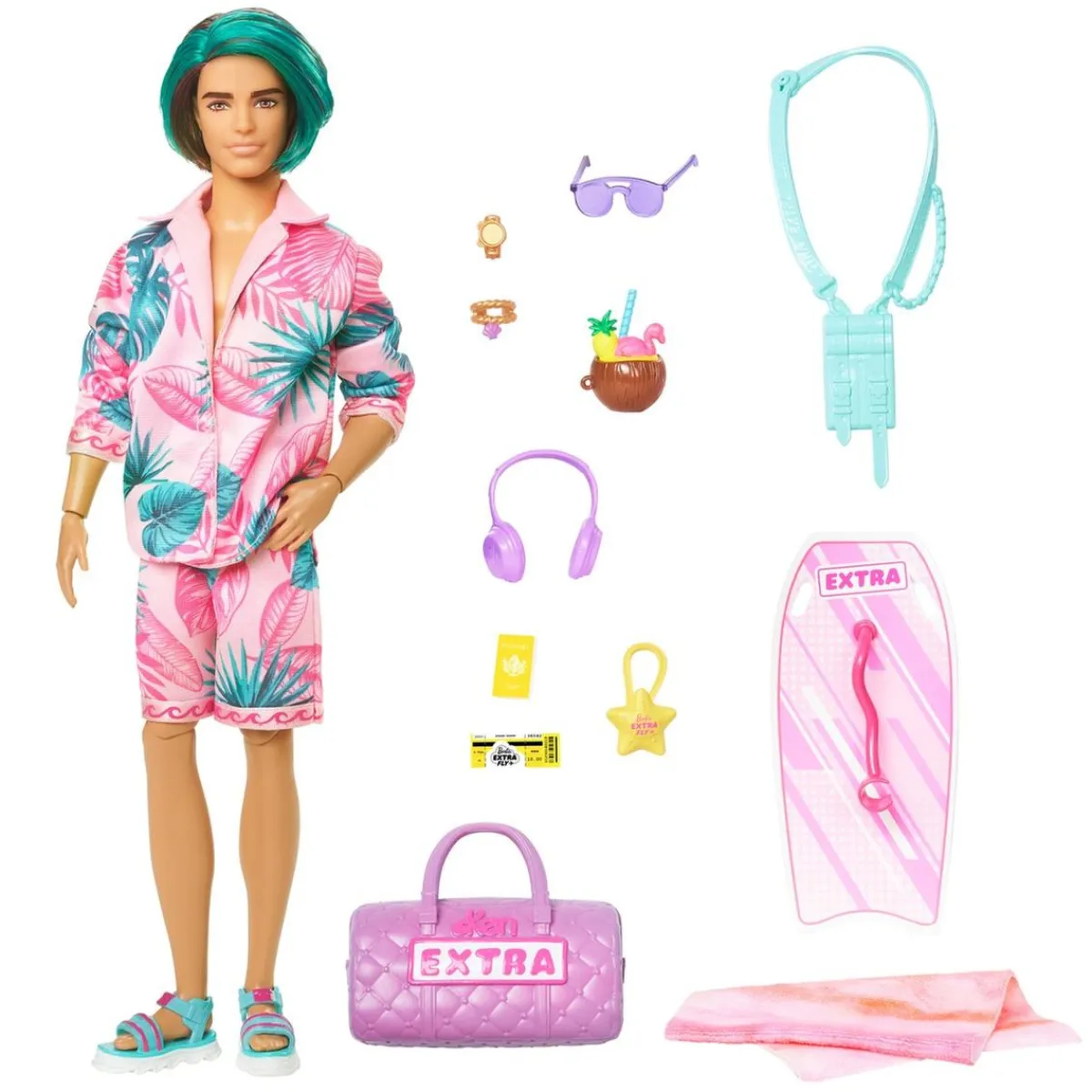 Barbie - Muñeco Ken Estilo Tropical con Accesorios ㅤ*MATTEL