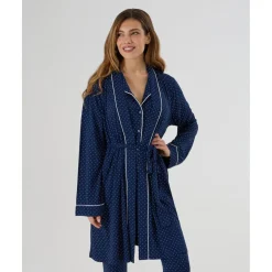 Bata Premamá Azul con Estampado de Puntos*Prenatal