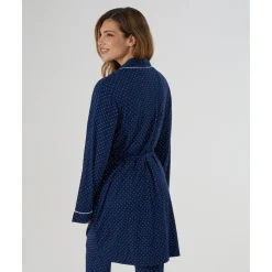 Bata Premamá Azul con Estampado de Puntos*Prenatal