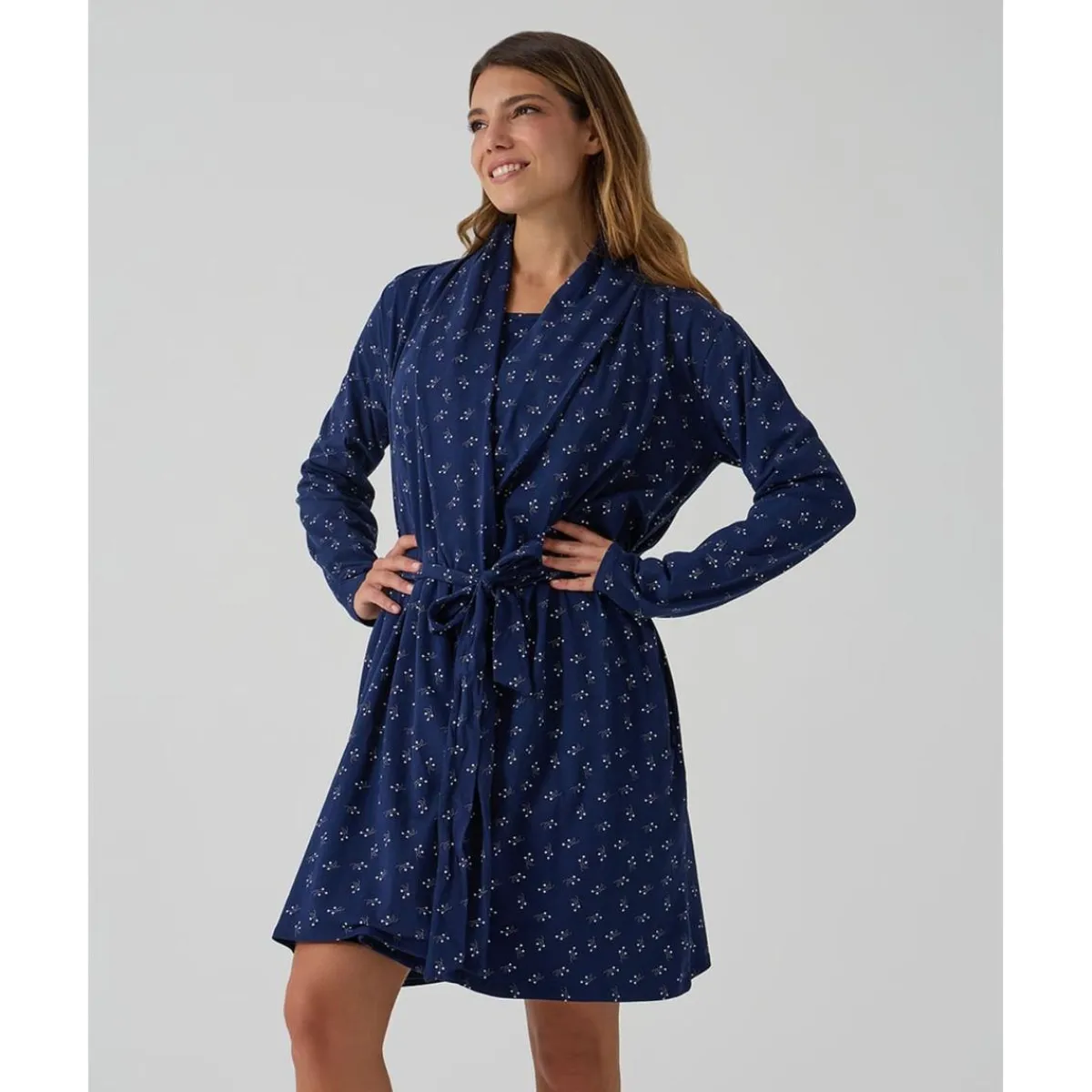 Bata premamá azul con flores*Prenatal Hot