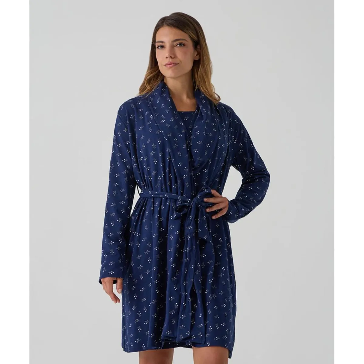 Bata premamá azul con flores*Prenatal Hot