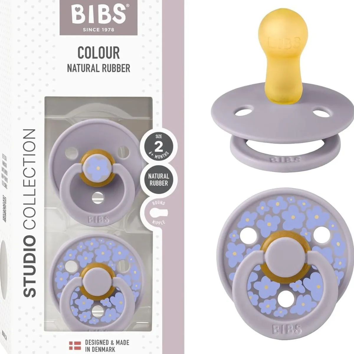 - Pack 2 chupetes Colour + 6 meses - Jasmine Fossil Grey Biberones Y Chupetes·Chupetes