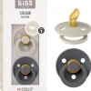 - Pack 2 chupetes Colour 0-6 meses - Sand/Iron*BIBS Clearance