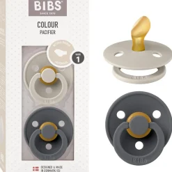 - Pack 2 chupetes Colour 0-6 meses - Sand/Iron*BIBS Clearance