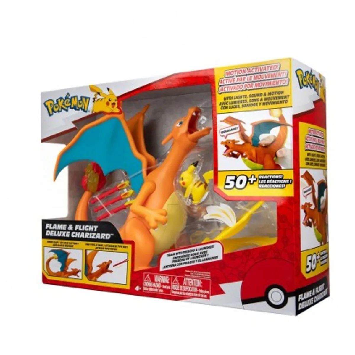 Outlet - Pokemon - Set electrónico Charizard vs Pikachu con luces, sonidos y movimientos únicos ㅤ Figuras De Acción