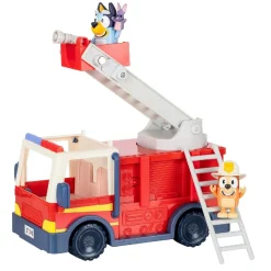 Hot Bluey - Camión de bomberos con figuras Coleccionables Y Mini Mundos