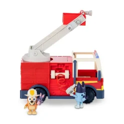 Hot Bluey - Camión de bomberos con figuras Coleccionables Y Mini Mundos