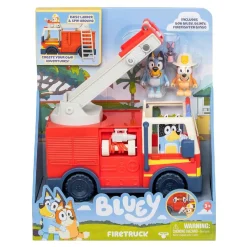 Hot Bluey - Camión de bomberos con figuras Coleccionables Y Mini Mundos