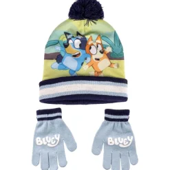 Bluey - Conjunto gorro y guantes azul y blanco*ARTESANIA CERDÁ Online