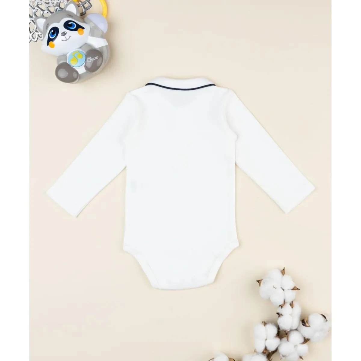 Body bebé blanco con cuello navideño*Prenatal Clearance