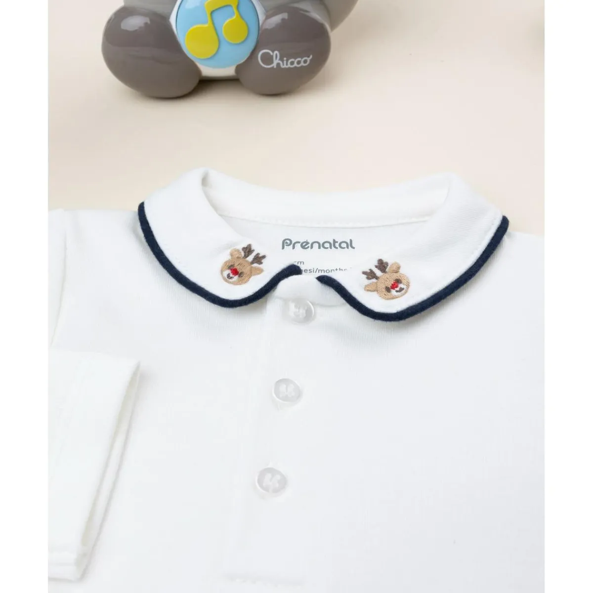 Body bebé blanco con cuello navideño*Prenatal Clearance