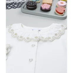 Body bebé blanco con cuello bordado*Prenatal Hot