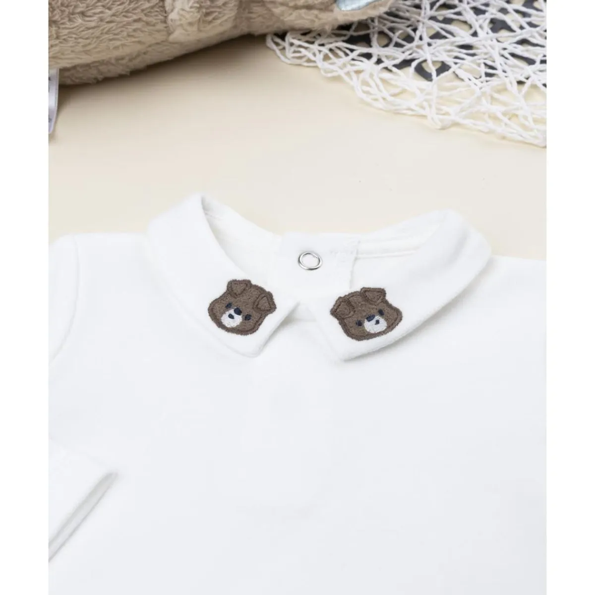 Body blanco con cuello bordado niño*Prenatal New