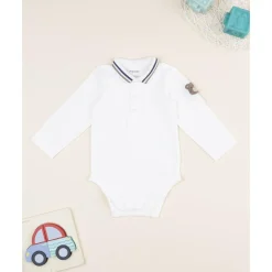 Body blanco con patch de oso para niño*Prenatal Sale