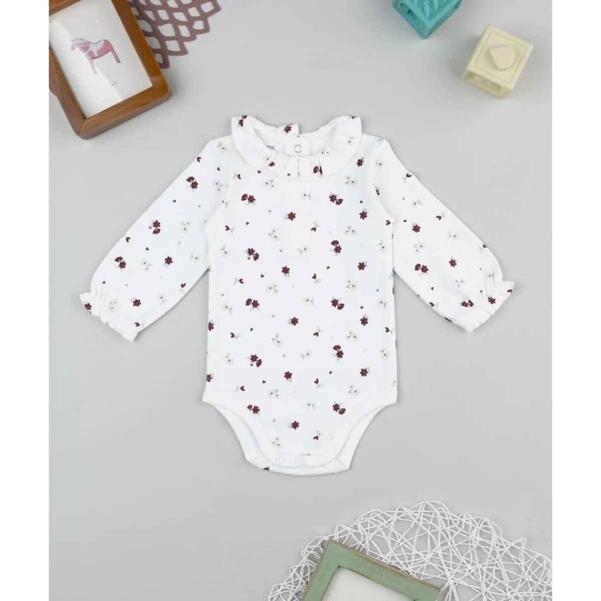 Hot Body blanco de bebé con flores y cuello Peter Pan Ropa Y Accesorios·Bodies|Recién Nacido·Ropa Y Accesorios