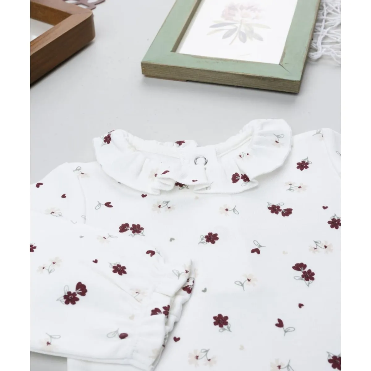 Hot Body blanco de bebé con flores y cuello Peter Pan Ropa Y Accesorios·Bodies|Recién Nacido·Ropa Y Accesorios