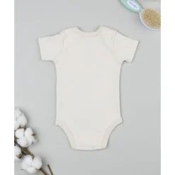 Body de bebé en algodón beige con osito*Prenatal Sale