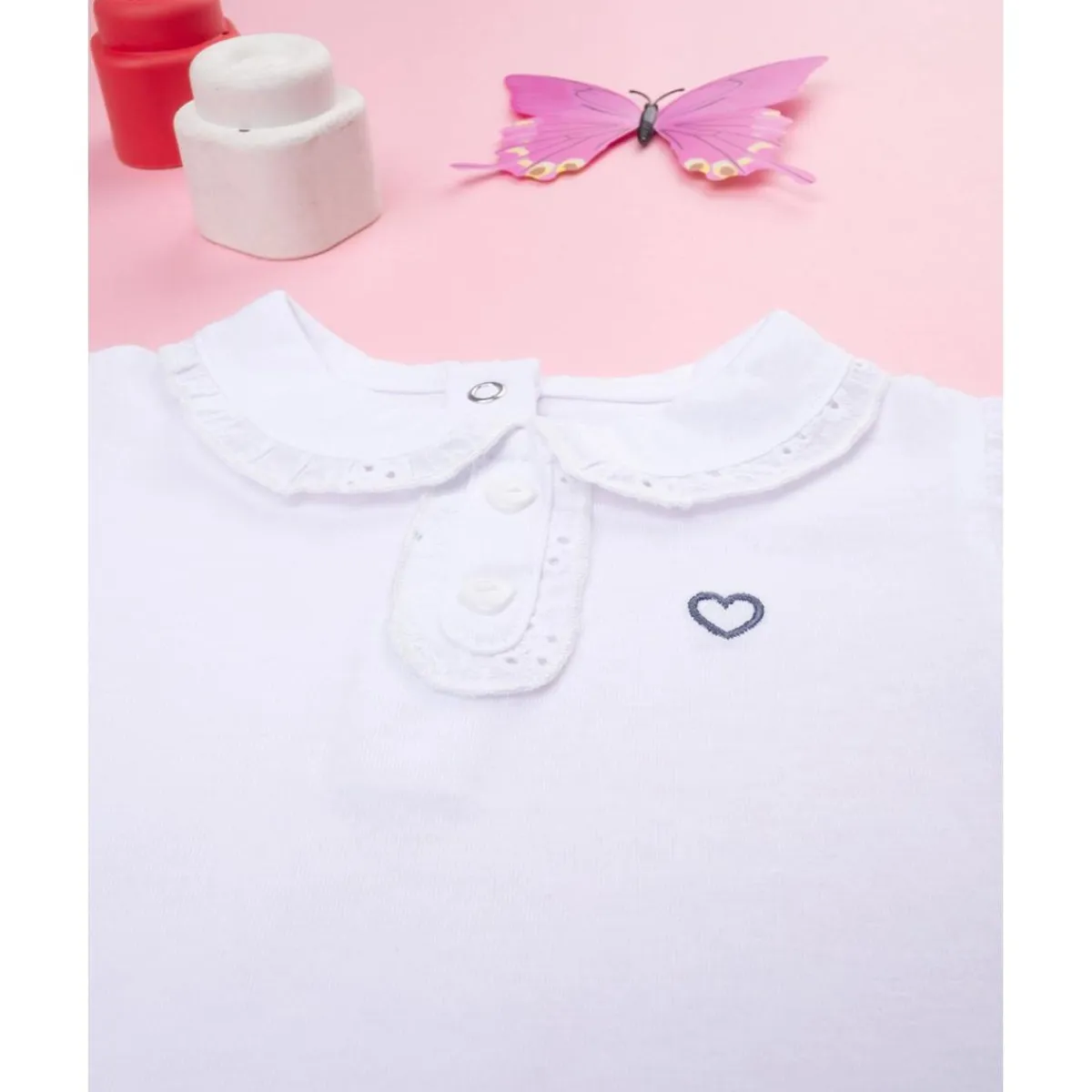 Body de niña blanco con bordado inglés*Prenatal Outlet