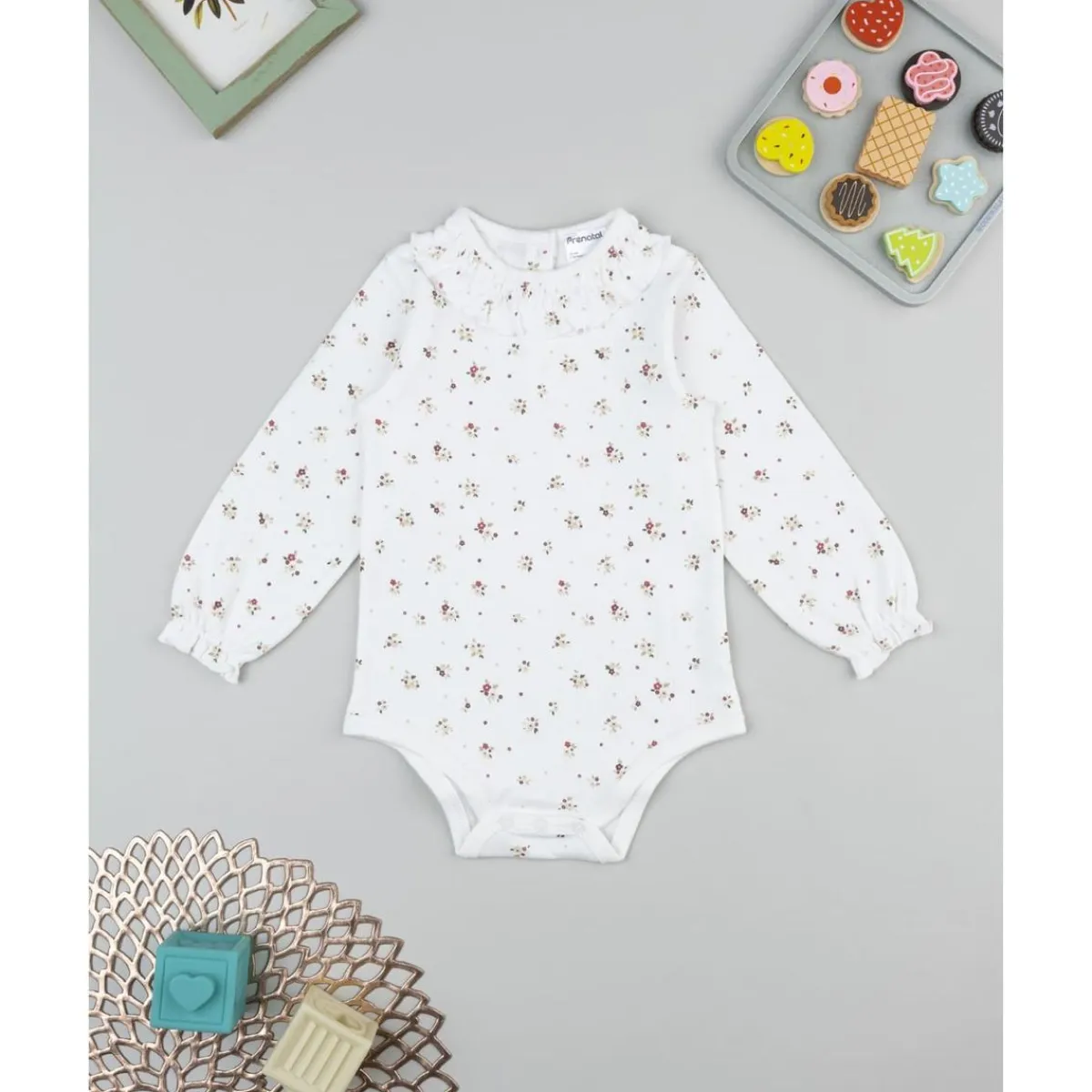 Body de niña blanco con florecitas*Prenatal Hot