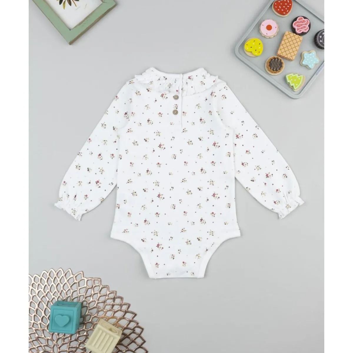 Body de niña blanco con florecitas*Prenatal Hot