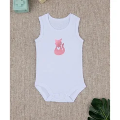 Body Infantil de Algodón Blanco con Estampado de Gatito*Prenatal Best