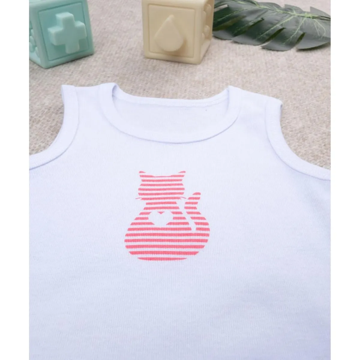 Body Infantil de Algodón Blanco con Estampado de Gatito*Prenatal Best