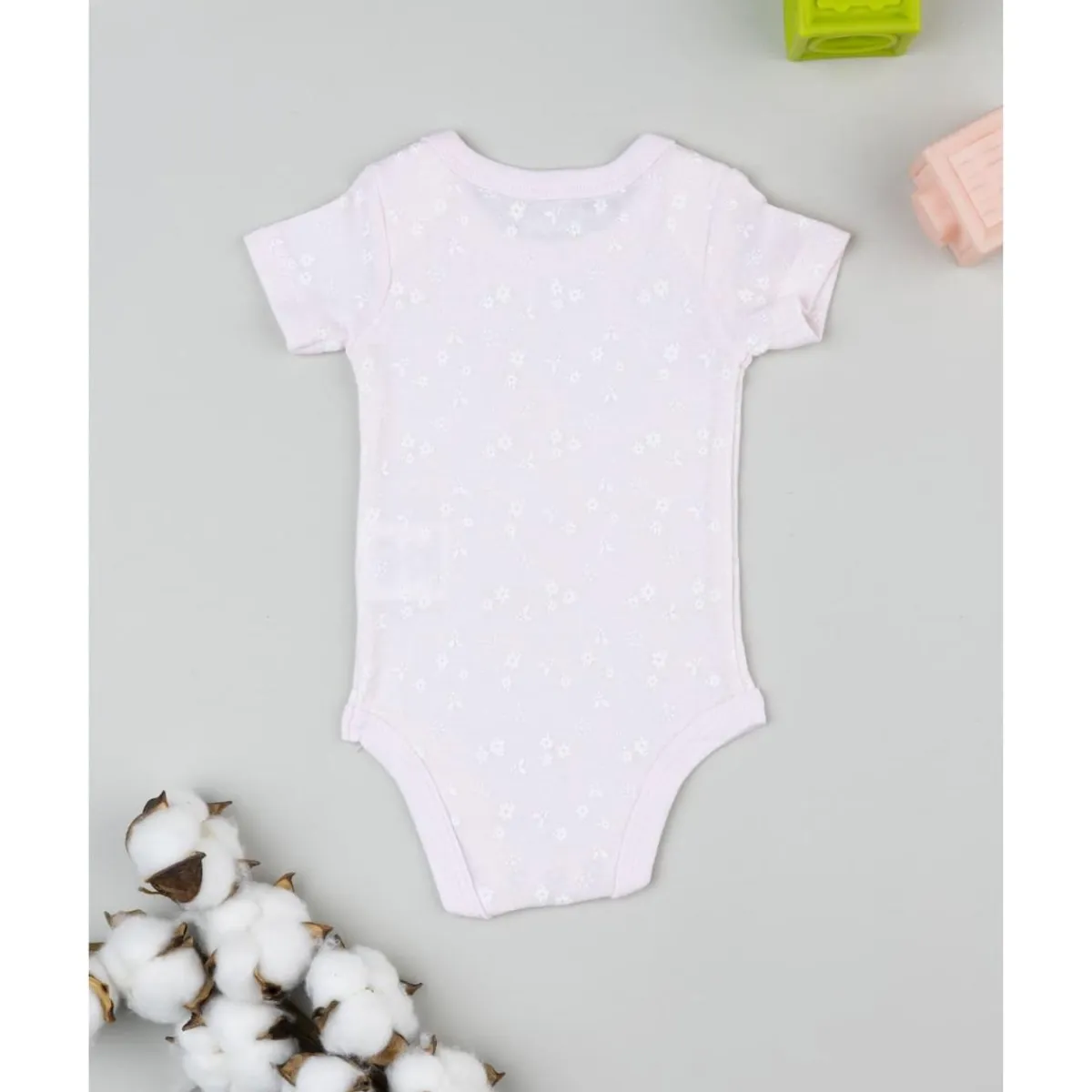 Body rosa de manga corta para bebé con estampado de flores*Prenatal Discount