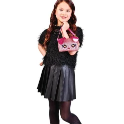 Hot Bolso de mano juguete cachorro con ojos arcoíris iluminados ㅤ Muñecas