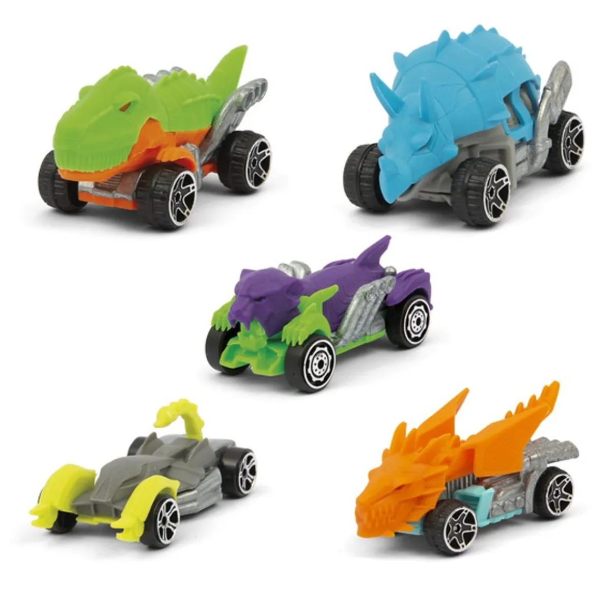 Discount Caja de 5 coches Monster Machines ㅤ Vehículos Y Circuitos