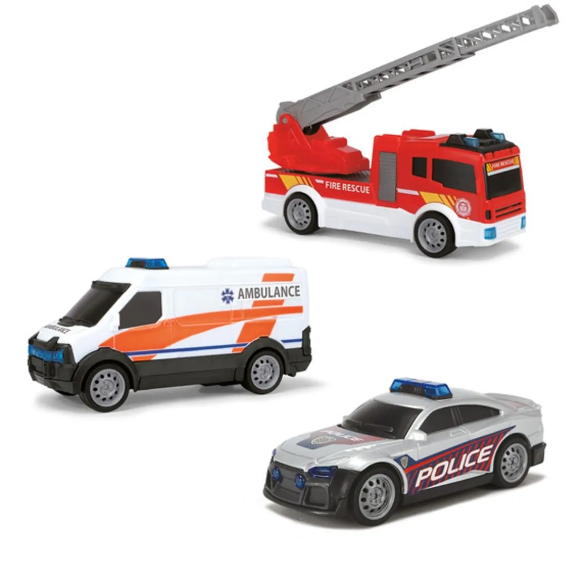 New Caja de 3 vehículos de rescate ㅤ Vehículos Y Circuitos